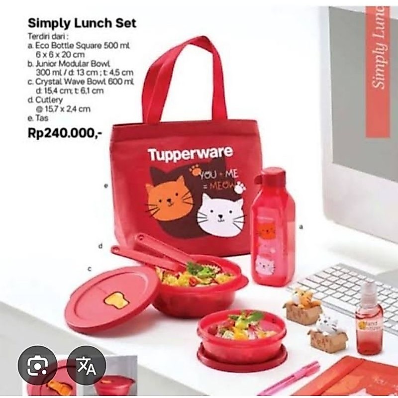 Simply lunch set tuperware