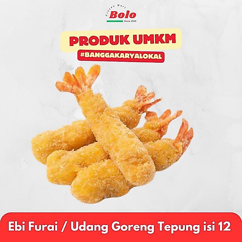 Ebi Furai Premium / udang goreng tepung ala hokben isi 12pcs - Siap Masak & Praktis - Olahan Bento