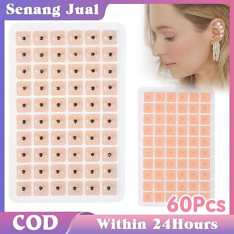 60Pcs Koyo Pijat Telinga Biji Terapi Telinga Plester Akupuntur Moksibusi Biji Akupunktur Telinga Os