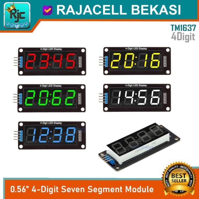 Module Seven Segment 4-Digit 0.56" TM1637 LED 7-Segment Display RGBYW - Biru