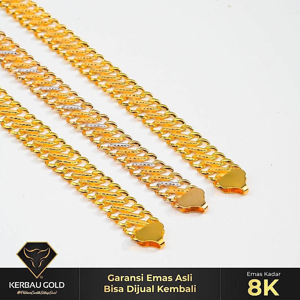 [Kerbau Gold] Gelang Emas Lipan Classic 8K - Emas Asli 100%