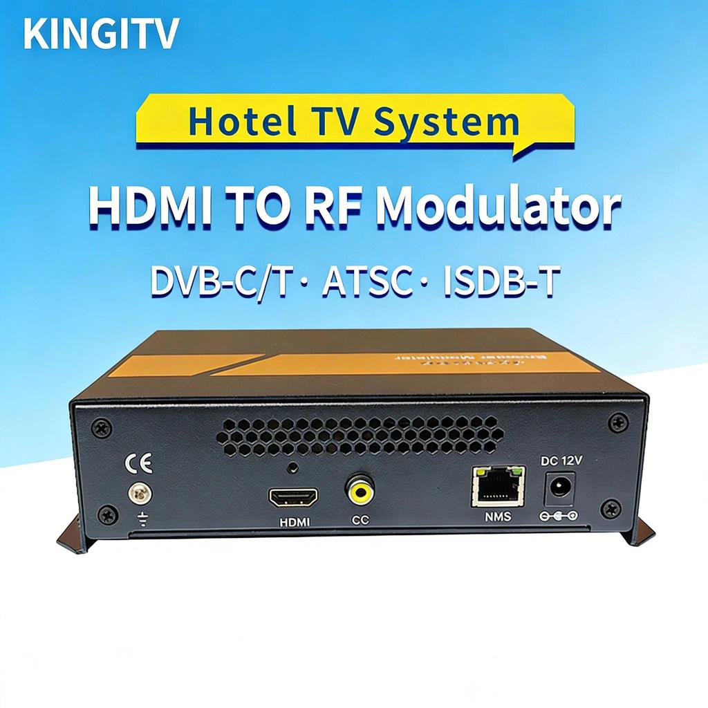 Single Channel HD Encoder Modulator for HDMI to RF DVB-T DVB-C ATSC ISDBT Conversion MPEG-2 CC/EIA 6