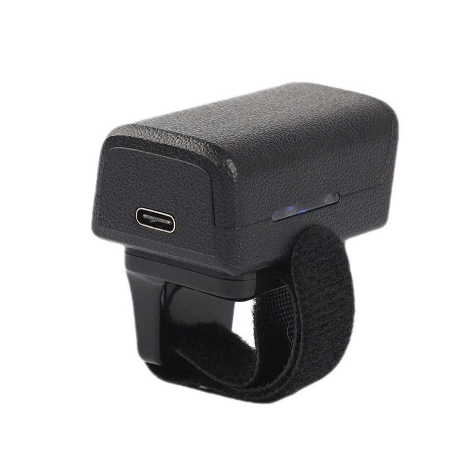 QR Code 1D/2D Ring Scanner Wearable Scanner Finger Barcode Reader Bluetooth Barcode Scanner Portable