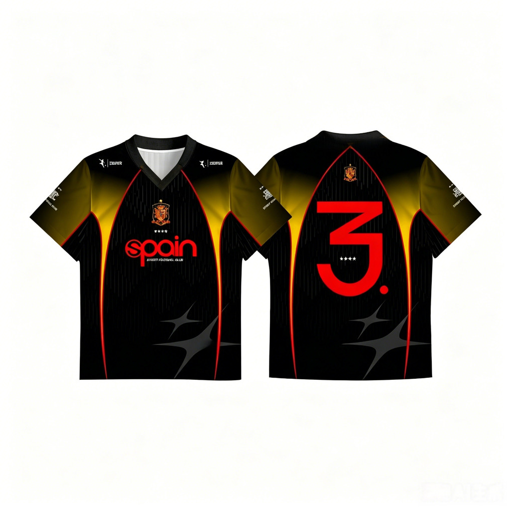 JERSEY REGULAR ORIGINAL HEROICLIMITED FOOTBALL SERIES SPAIN VINTAGE - JERSEY SPAIN CHAMPIONS FOOTBAL