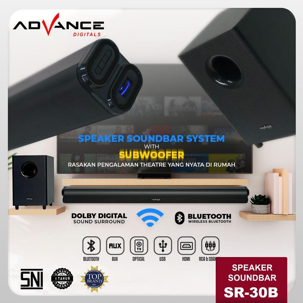 Advance SR-30B Speaker Soundbar Sub Woofer Suara Mantap Garansi Resmi 1 Tahun