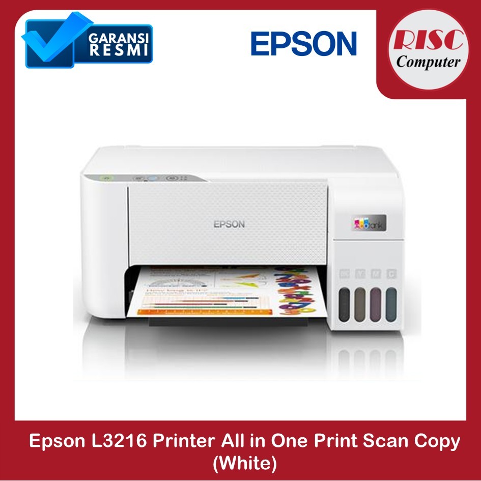 Epson L3216 All in One Printer Putih Print Scan Copy