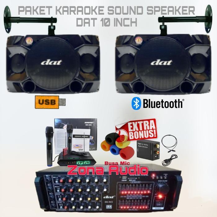 PAKET KARAOKE SET SOUND SYSTEM SPEAKER DAT 10 INCH AMPLIFIER USB BLUETOOTH MIC WIRELESS HDMI
