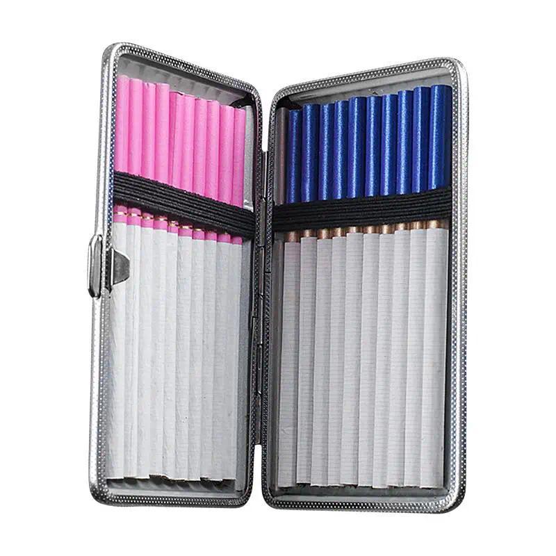 PU Leather Cigarettes Box Creative 20-piece Pocket Box Cigarettes Storage Metal Frame Cigarettes Hol