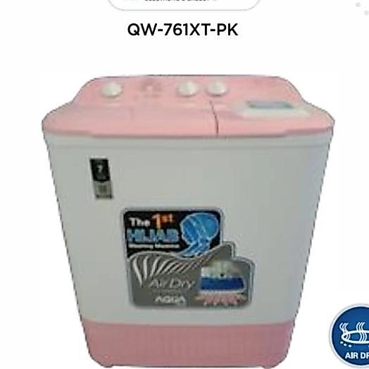 Mesin Cuci Aqua Qw-761Xt Hijab Series Qw761Xt 2 Tabung 7 Kg 761Xt Kualitas Premium