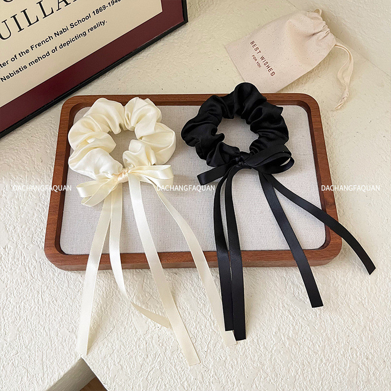 SG Scrunchie Pita Korea Bow Ikat Rambut Bunny Kelinci Iket Iketan Cepol Satin Kunciran Rambut Lucu