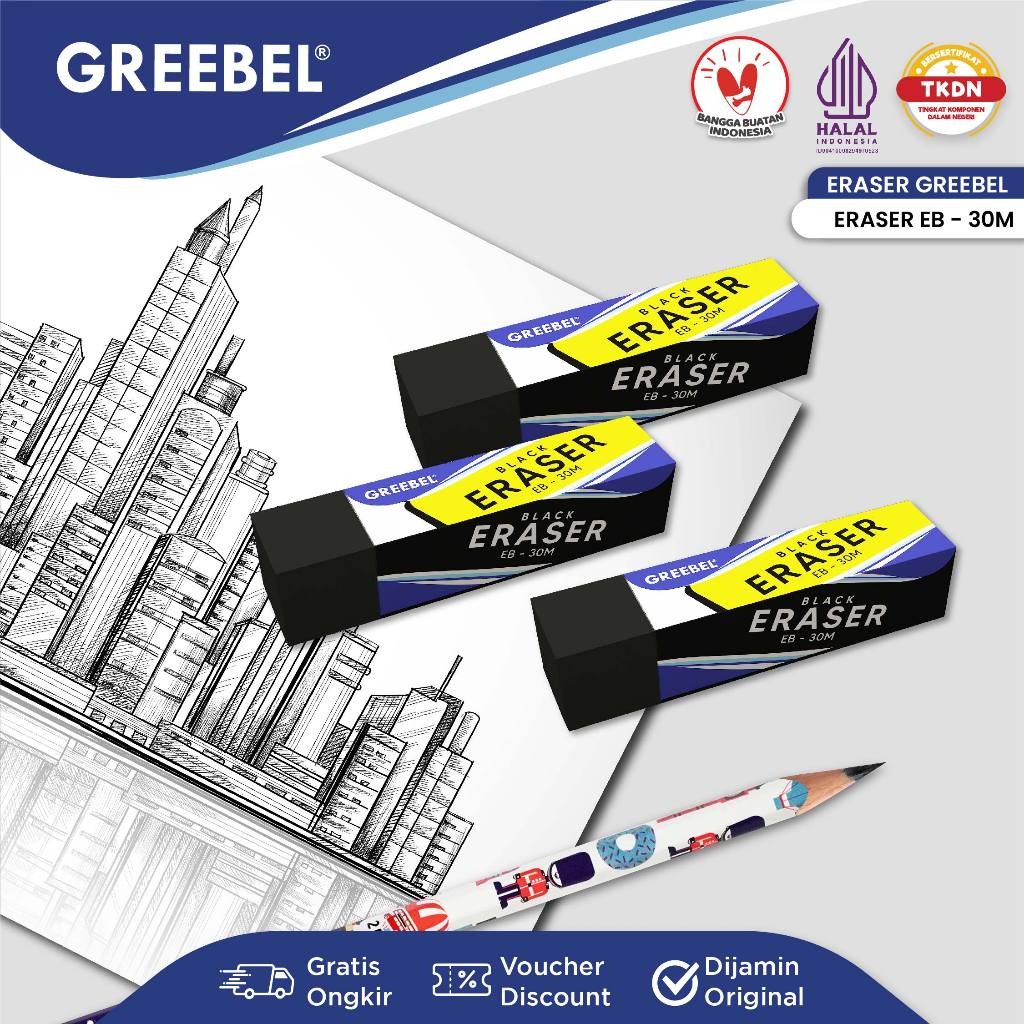 

GREEBEL Eraser Stip Hapusan / Penghapus Pensil (PCS)