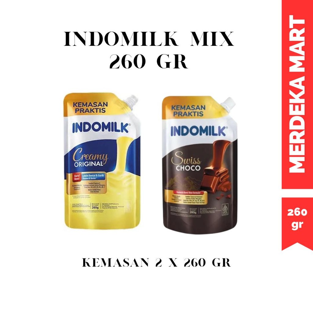 

(2 PCS) SUSU INDOMILK KENTAL MANIS KEMASAN 260 GR ALL VARIAN