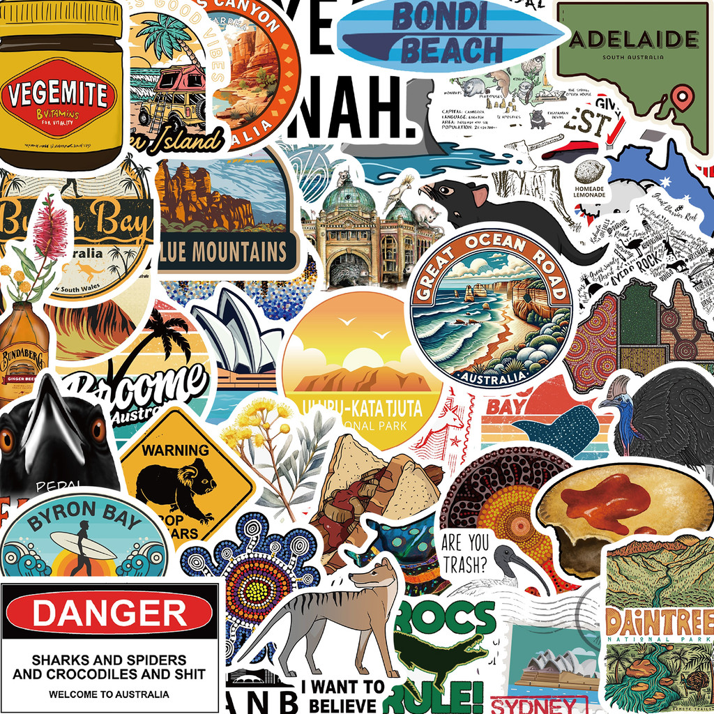 

50PCS Australia City Landscape Stickers Decal DIY Phone Laptop Guitar Stationery Scrapbook Skateboard Sticker