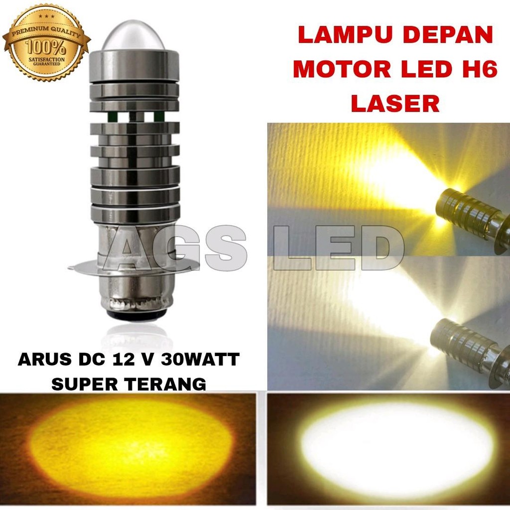 Lampu utama motor led h6 laser putih kuning bohlam depan motor h6 led laser