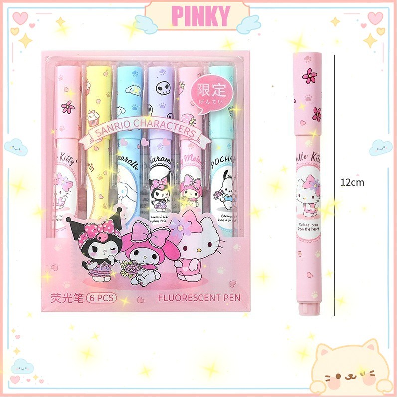 

COD STABILO 1 SET ISI 6PCS MOTIF KARTUN SANRIO / HIGHLIGHTER 1 SET ISI 6PCS KARAKTER SANRIO