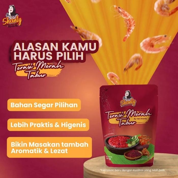 

HOT PRODUK (COD) varian POUCH & BOTOL Terasi Merah Tabur Shanty denny cagur Terasi Instant Tahan 1 tahun - POUCH Terasi Shanty