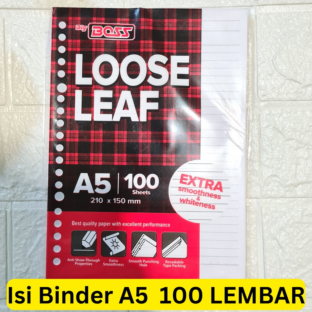 

Isi Ulang Kertas Binder A5 B5 TOPLA Loose Leaf 20 Ring – 50 Lembar Bergaris | Refill Notebook
