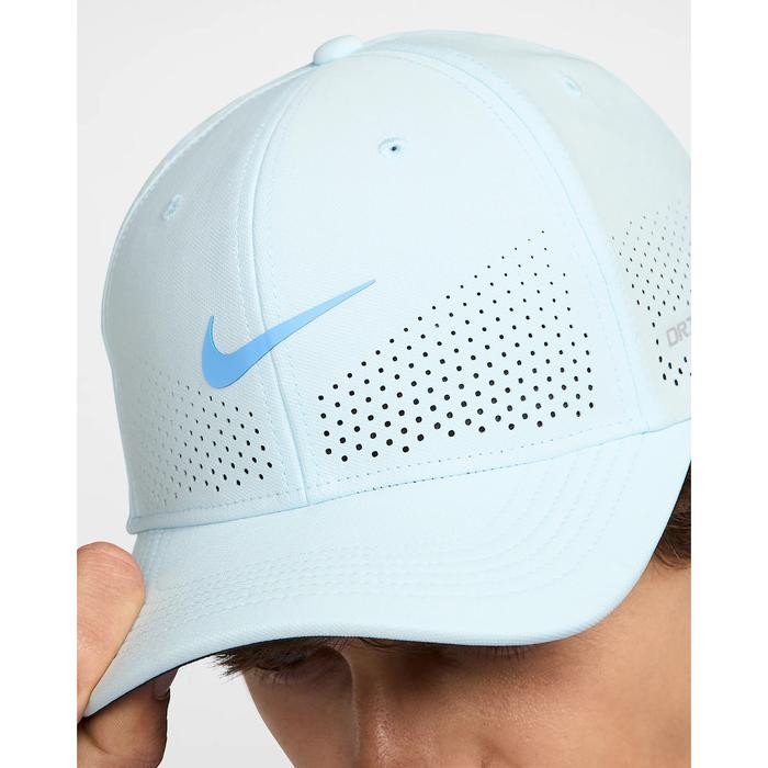 (100% ORIGINAL) Nike Dri-FIT ADV Rise Structured SwooshFlex Cap Glacier Blue Anthracite University B