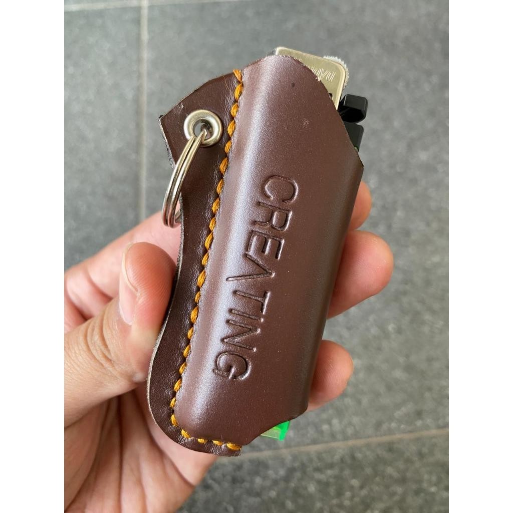 sarung korek keren kulit asli ISI 5PCS cover korek api elegan casing korek api wadah korek gantungan