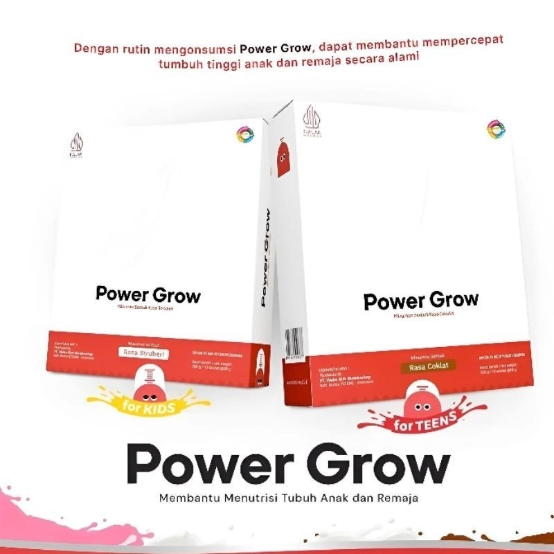 

Power grow susu peninggu badan teens & kids original 100% bpom 1 box isi 10 sachet