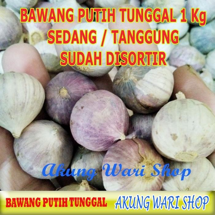 

Bawang Putih Tunggal / Size Sedang / Tanggung Rempah Kemasan 1 Kg