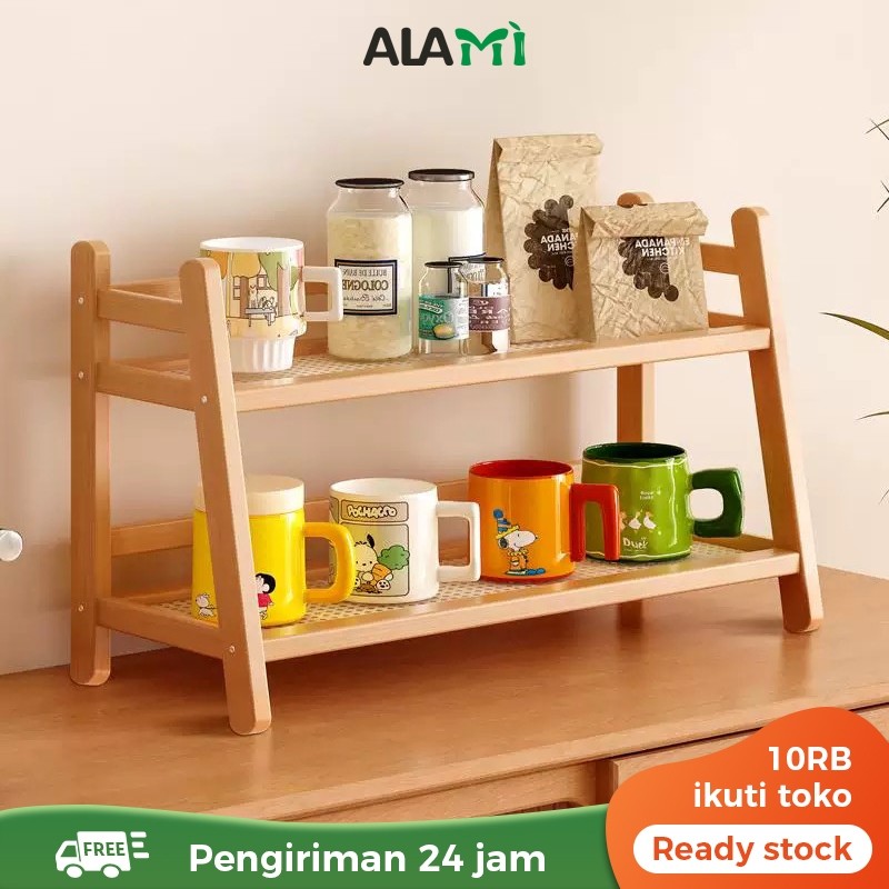 Alami Rak Meja Rak Kayu Jati Belanda 2 Susun Rak Buku Kayu Bauhaus Furniture Ikea