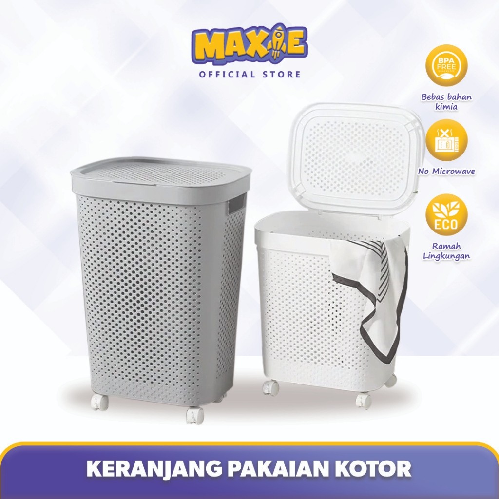 Penthouse Tempat Keranjang Baju Kotor Laundry Bak dengan Roda dan Penutup 5480-5481