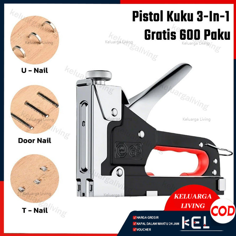 

Gratis 600 paku 3 In 1 Pistol Kuku Pistol Stapler Konstruksi Konstruksi Furnitur DIY Pelapis Pelapis Pistol Stapler Multifungsi Pistol Stapler Dekorasi Rumah Alat Pertukangan