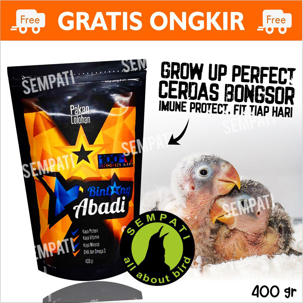 SEMPATI Bintang Abadi Pakan Bubur Lolohan Anakan Piyek Piyik Bayi anak Burung Lovebird Parkit Falk S
