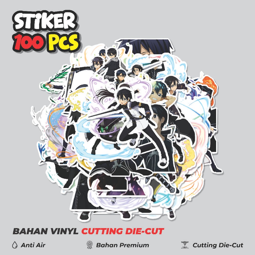 

Terbaru! 50 pcs Stiker Anime Kirito [Sword Art Online] Dekorasi Lucu Kreatif untuk Notebook, Skateboard, HP