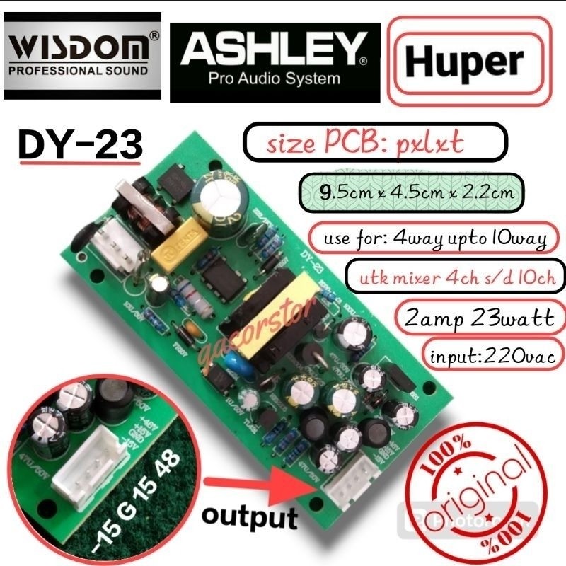 power supply suplai Mixer DY-23  mixer hupper Huper ( wisdom )