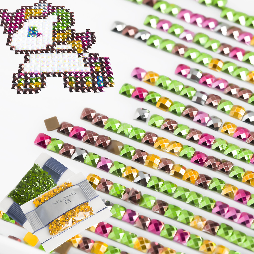 1000 PCS Sparkly Mosaic Beads for 5D amond Painting Accessories, Metallic amond Painting Drills Squa