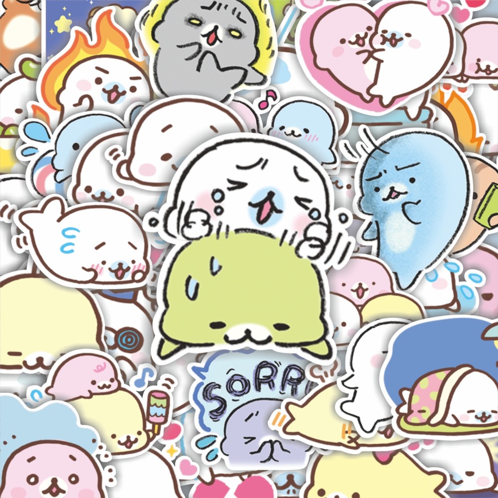 

100PCS Lucu Stiker Line Mamegoma San X Stiker Aesthetic Stiker Anti Air Stikers Berperekat Waterproof sticker decal buat Motor Helm Buku Journal Koper Casing HP Laptop Botol Minum Hadiah anak