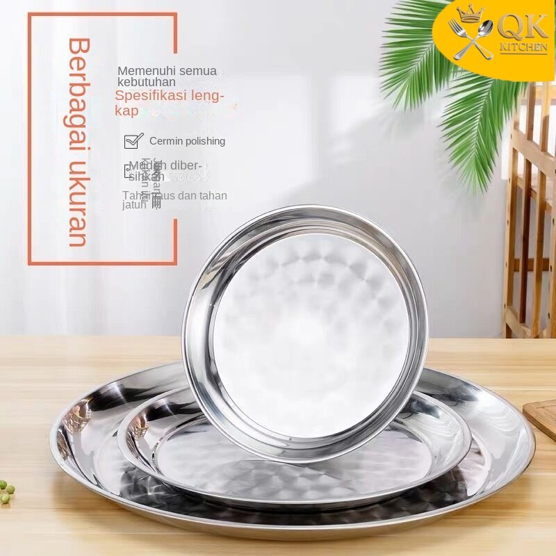 Nampan Bulat Stainless / Nampan Stenlis / Nampan Stanles Tebal / Nampan Bulat Stainles