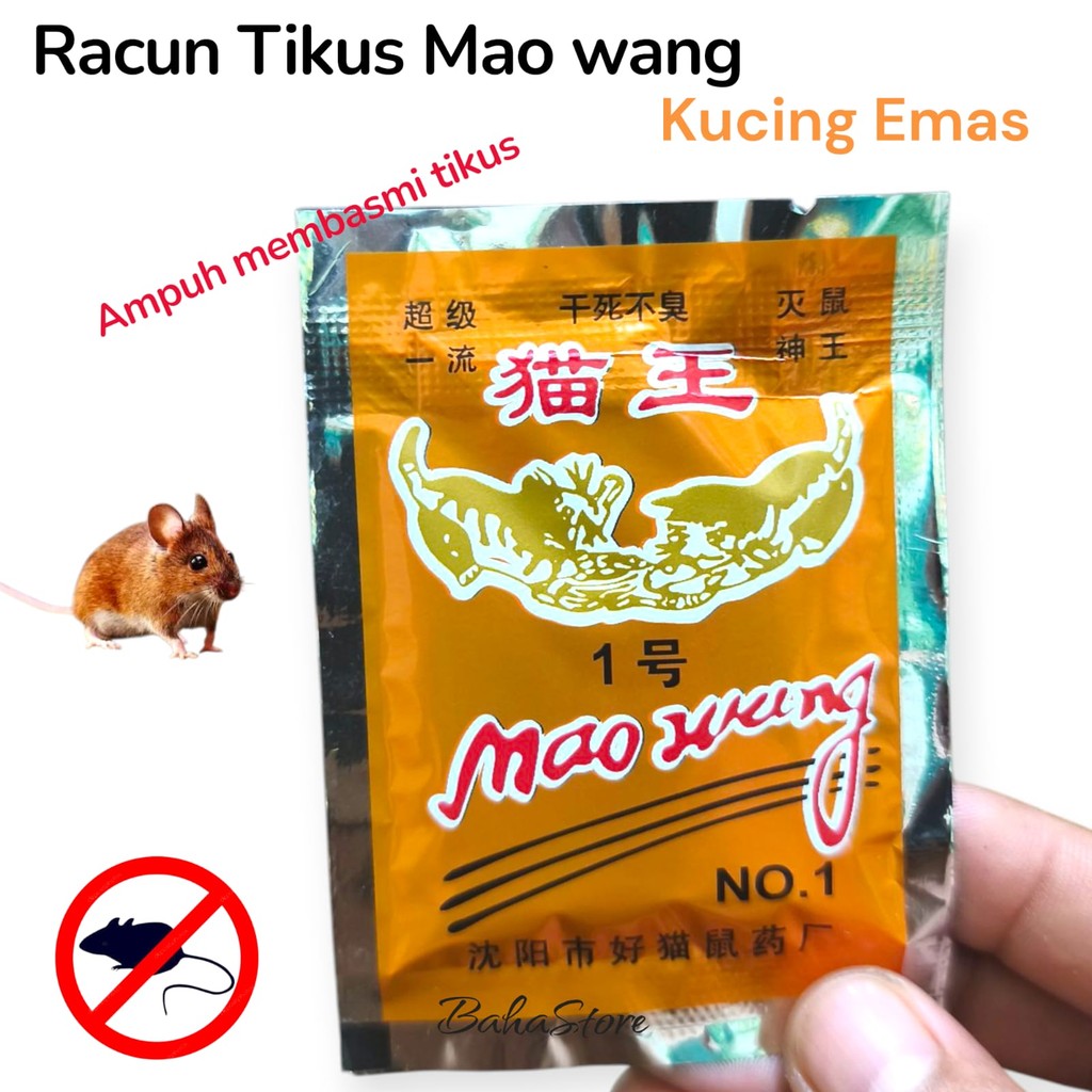Racun Tikus Mao Wang Kucing Emas Ampuh Basmi Tikus Mati Kering 100% ORIGINAL