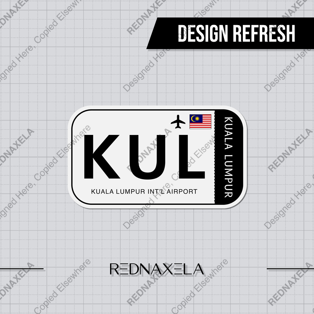 

Stiker Vinyl Kuala Lumpur Intl Airport Code KUL Sign Sticker