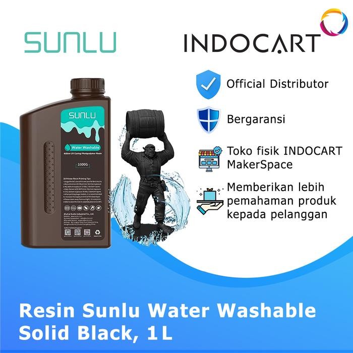 

3D Printer Resin SUNLU Water Washable-1Kg - Solid Black