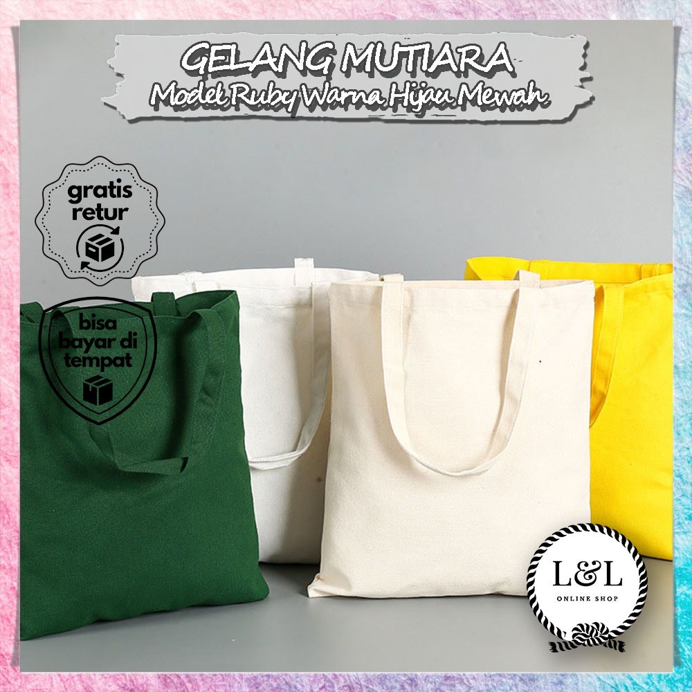 Tote Bag Kanvas Polos Tas Blacu Serbaguna Tote Bag Kain Berkualitas Polos Model Standar Reusable Bah
