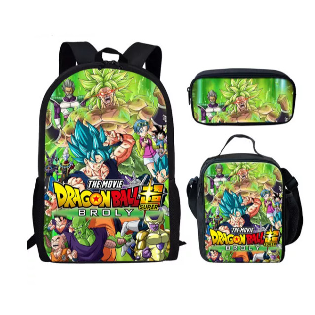 3Pcs/set 16inch dragon ball Children School Bags Orthopedic Backpack Kids School Boys Girls Mochila 