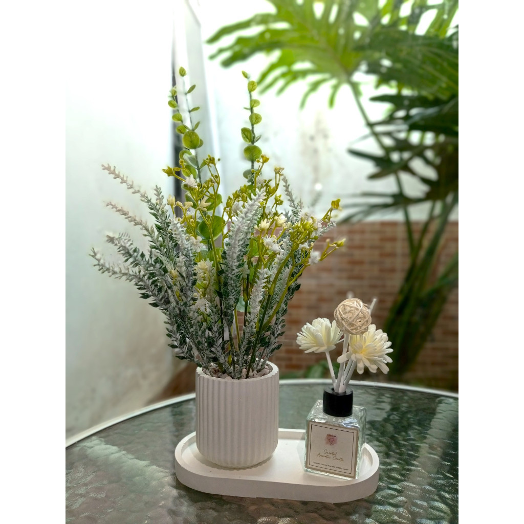 Star OFC - SET RANGKAIAN BUNGA MIX DIFFUSER HOME DECOR// PAKET BUNGA ARTIFICIAL HIASAN SUDUT RUANG /