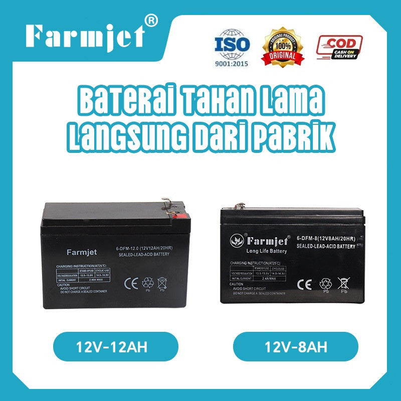 HARSTORE Farmjet Baterai Mainan Sprayer Elektrik 12 volt 8Ah Terbaik,Aki Baterai Aki Mobil Anak 12 v