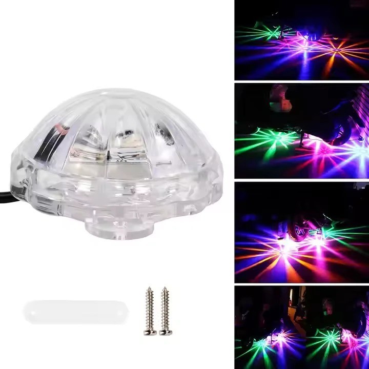 Lampu Kolong LED Bulat RGB Motor Mobil Truk Bus 12V - 24V  Hexagonal