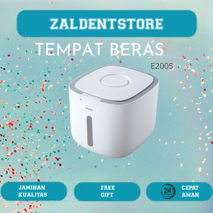 Ecoco Tempat Dispenser Beras 10 KG Rice Bucket Estetik