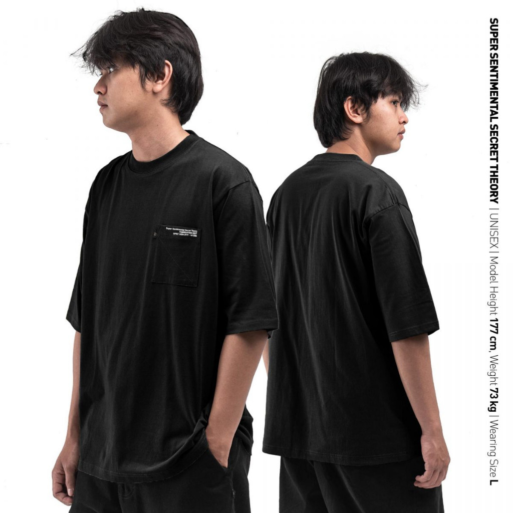 SSST Basic Pocket Heavyweight T-Shirt Polos Oversize Hitam