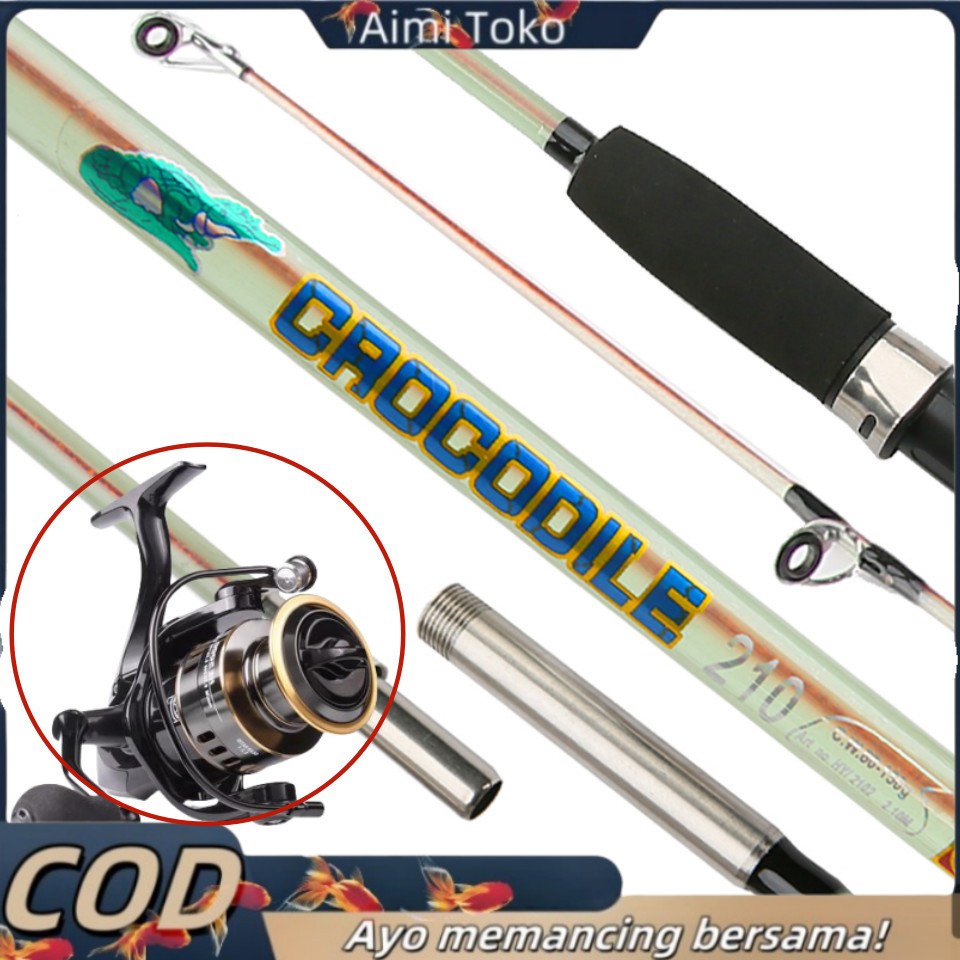 joran pancing 1 set Joran fiber solid 270cm/Joran Fiber Solid Drat Action 8-17 Lbs Medium Super Lent