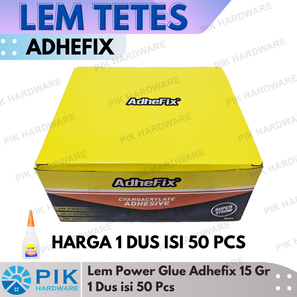 TERLARIS50 PCS LEM KOREA - LEM TETES ADHEFIX 15gr SERBAGUNA | LEM SETAN INSTANT | POWER GLUE SUPER R