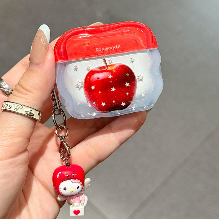 Untuk AirPods 4 gelombang kasus lucu kartun bintang kecil dengan rantai AirPods 1/2 AirPods pro 2 Wi