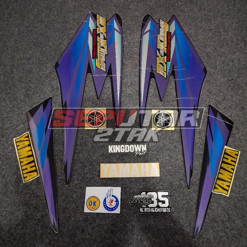STRIPING LIS RX KING 2002 HITAM UNGU - SET EMBLEM -PREMIUM QUALITY BEST SELLER