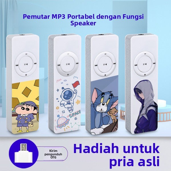 Pemutar MP3 Portabel Kartun Lucu Pemutar Musik Walkman Inggris Mini Kecil Khusus Pelajar