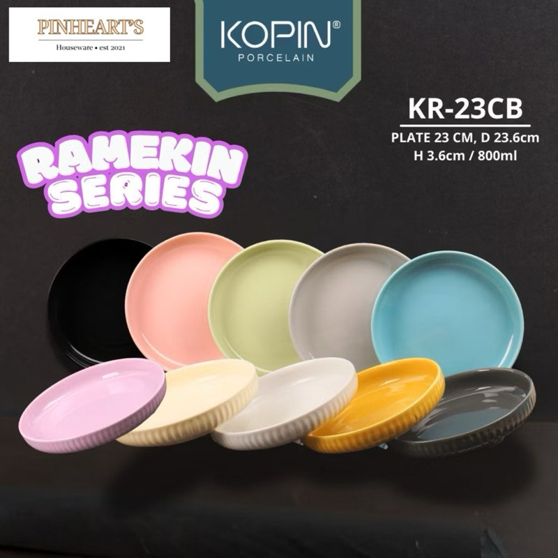 HSO - PIRING KERAMIK PORCELAIN KOPIN RAMEKIN UKURAN 23CM / PIRING RAMEKIN KOPIN KERAMIK PORSELEN